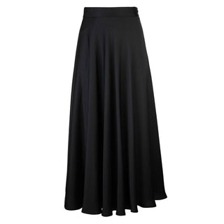 JSE Couture Black Elegant Satin Circle 37" Skirt at Dress Code itsdresscode.com