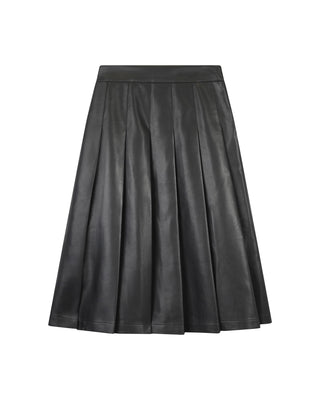 Aspect Black Leather Knife Pleated 27" Skirt at Dress Code itsdresscode.com