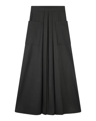 Mossaic Black Front Pleats 36" Skirt with Pockets at Dress Code itsdresscode.com