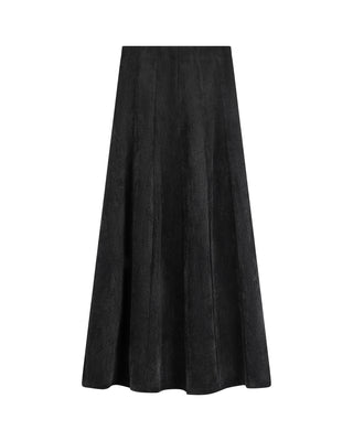 A-LINE Black Corduroy Panel  35" Skirt at Dress Code itsdresscode.com