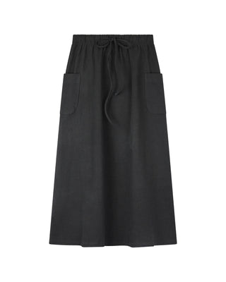 BuHu Black Pull On Sweat Midi 35" Skirt at Dress Code itsdresscode.com at Dress Code itsdresscode.com