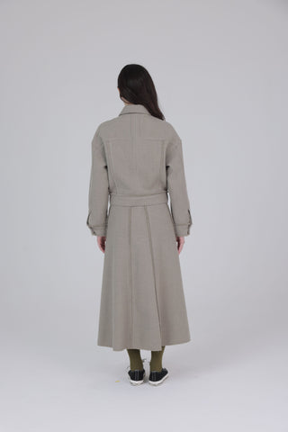 altimge2 for TRIPLEROOT Mint Wool Twisted Panel Design 34" Skirt at Dress Code itsdresscode.com