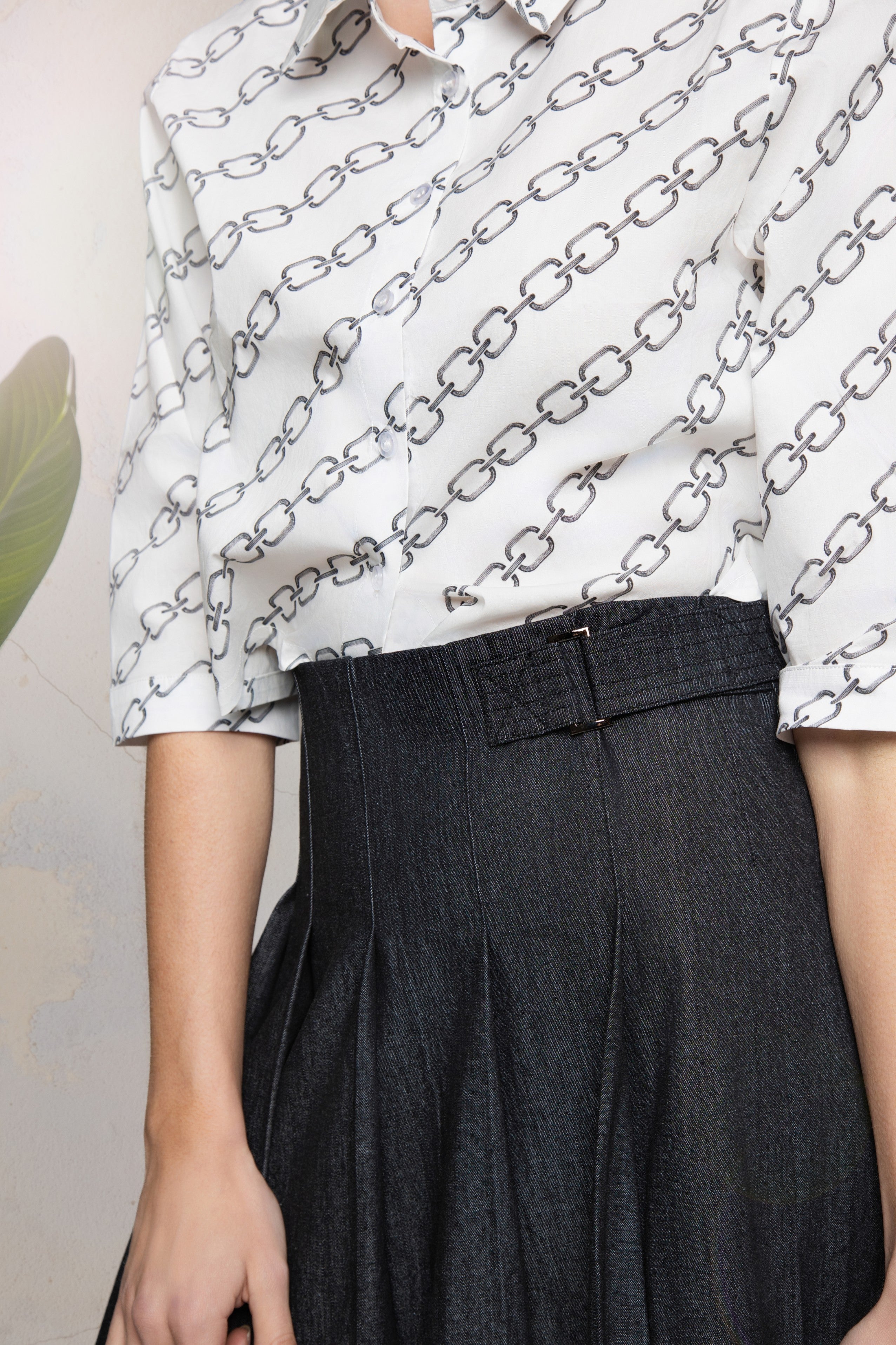 Sophisticated style MUN MNS6042 Black Denim Pleated Polaris 37