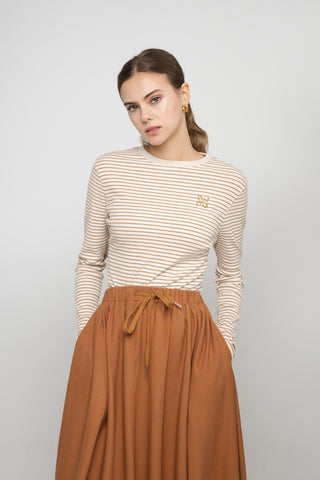 altimge2 for NUE Burnt Orange Luggage Arlen 36" Skirt with Drawstring at Dress Code itsdresscode.com
