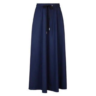 Tone Navy Jersey Drawstring 36" Skirt with Side Pocket at Dress Code itsdresscode.com
