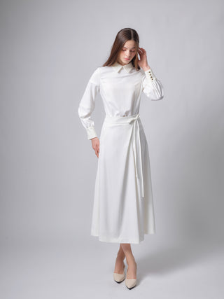 TR26SP31 White Unbalance Tuck Wrap 36" Skirt with Side Tie