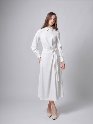 TR26SP31 White Unbalance Tuck Wrap 36" Skirt with Side Tie