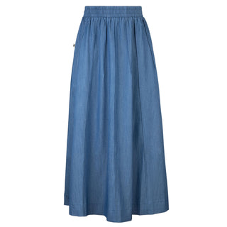 Lilac Blue Denim Multi Lines Design 35" with Pockets at Dress Code itsdresscode.com