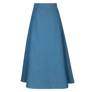 Honeyseed M321 Light Blue Denim Panel 36" Skirt at Dress Code itsdresscode.com
