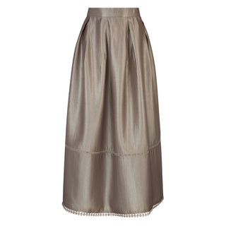 Lola Taupe Metallic Eyelet Trim 36" Skirt at Dress Code itsdresscode.com