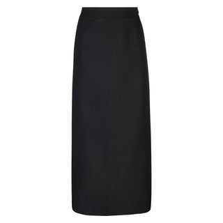 YAL Black Linen A Line Solid Side Zip 36" Skirt at Dress Code itsdresscode.com