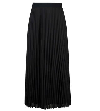 Simondona Black Satin Pleated 39" Skirt