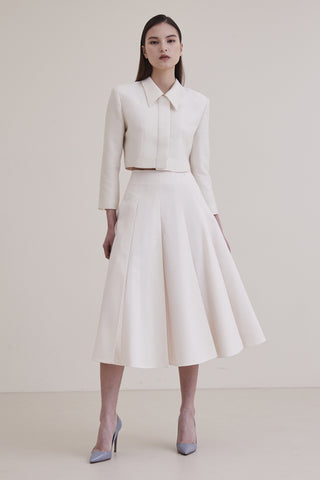 altimge2 for Hagahi Ivory Pleated 36" Skirt at Dress Code itsdresscode.com