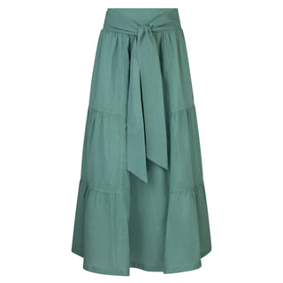 FYI Mint Long Tiered 36" Skirt with Self Belt at Dress Code itsdresscode.com