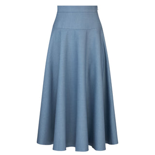 Peode L Blue Circle 33" Skirt with Round Yoke at Dress Code itsdresscode.com