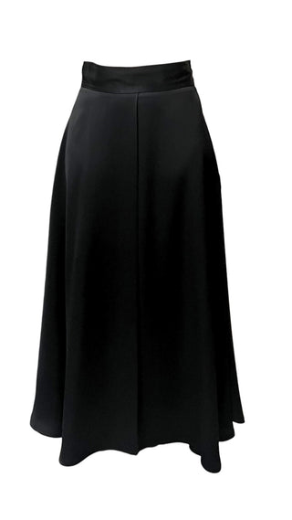 Mossaic Black Satin Center Pleat 36" Skirt at Dress Code itsdresscode.com