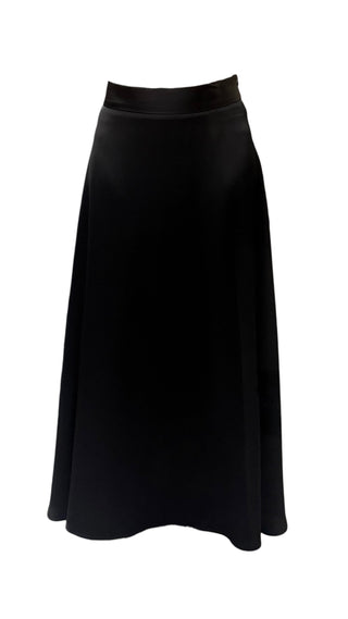Mossaic Black Satin Waistband Circle 34" Skirt at Dress Code itsdresscode.com