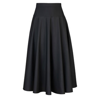 Peode Black Taffeta Circle 33" Skirt with Round Yoke at Dress Code itsdresscode.com
