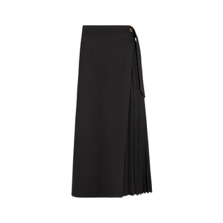 at Dress Code itsdresscode.com MUN Black Cinder Pleated Wrap 35" Skirt 