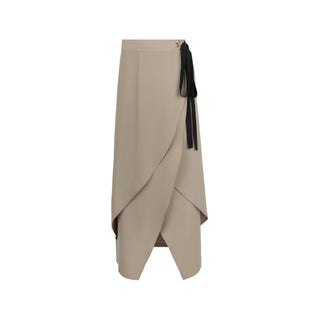 ELLIE MAKIR Latte Wrap 38" Skirt with Black String