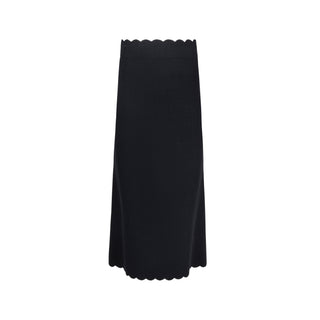 ELLIE MAKIR Black Scalloped Knit 36" Skirt