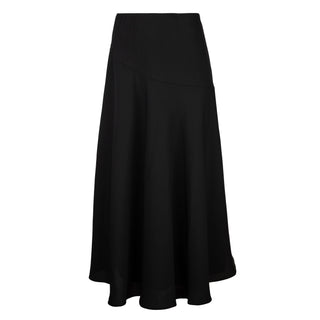 JSE Couture Black Crepe Skirt With Diagonal Cut 37" Skirt at Dress Code itsdresscode.com 