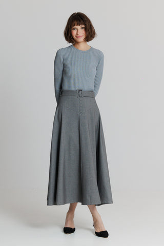 altimge1 for LOUP Grey Fit And Flair Skirt at Dress Code itsdresscode.com