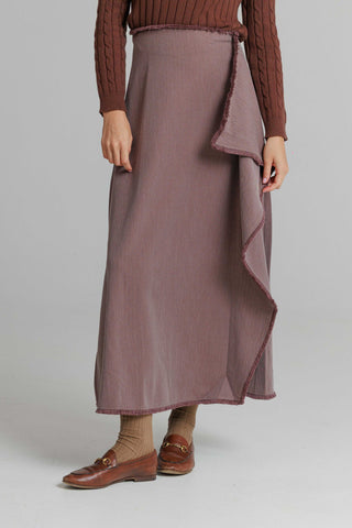 LOUP Brown Herringbone 39" Skirt at Dress Code itsdresscode.com