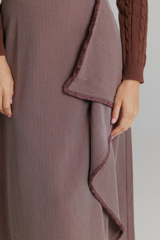 LOUP DCF0012 Brown Herringbone 39" Skirt