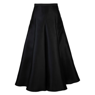 JSE Couture Black Elegant Matte Satin Godet Look 35" Skirt with Zipper at Dress Code itsdresscode.com