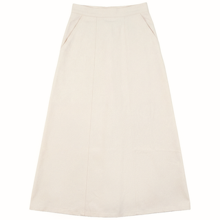 Noni Beige Paneled Denim Zipper 37" Skirt with Pockets at Dress Code itsdresscode.com