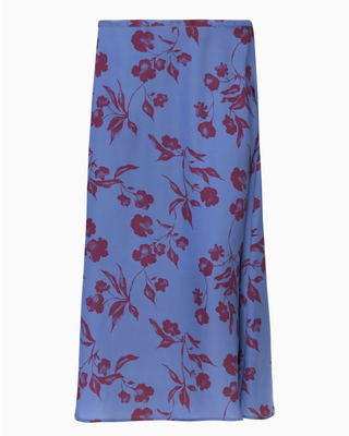 526234S083 Blue Cornflower Print Vivian Satin 36" Skirt