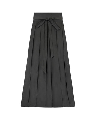 AVIGAL Black Taffeta Pleated Warp 35" Skirt at Dress Code itsdresscode.com