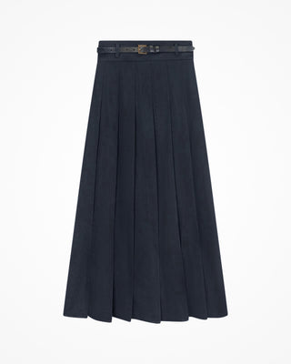 AL128 Black Pleated 36"-38" Skirt with Belt