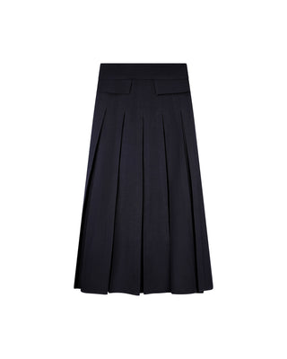 Wear & Flair Black Pleated 35" Skirt with Design Pockets Cover at Dress Code itsdresscode.com