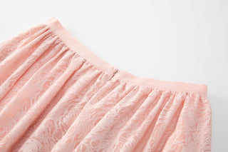 altimge2 for JANET HOWARD Rose Pink Gathered Waist Full Circle 32" Skirt at Dress Code itsdresscode.com
