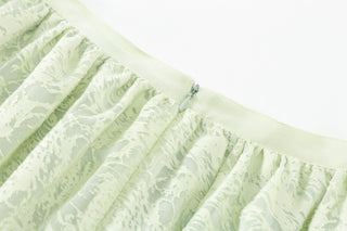 altimge4 for JANET HOWARD Pistachio Green Gathered Waist Full Circle 32" Skirt at Dress Code itsdresscode.com