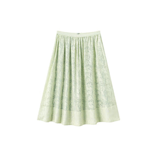 altimge1 for JANET HOWARD Pistachio Green Gathered Waist Full Circle 32" Skirt at Dress Code itsdresscode.com