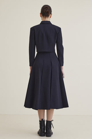 altimge2 for Hagahi Navy Pleated 36" Skirt at Dress Code itsdresscode.com