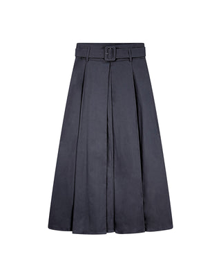 AL130 Black Front Pleated 35"-37" Skirt with Belt