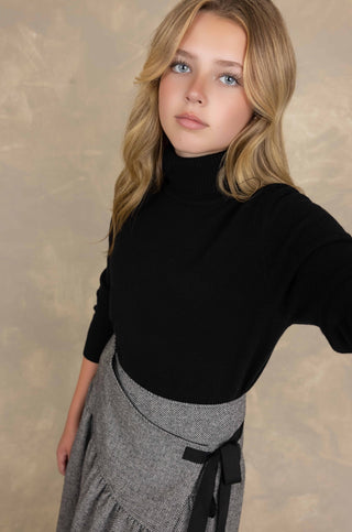 altimg2 for Intarsia Grey Wool Wrap Gathered 33" Skirt with Bow Tieat Dress Code itsdresscode.com