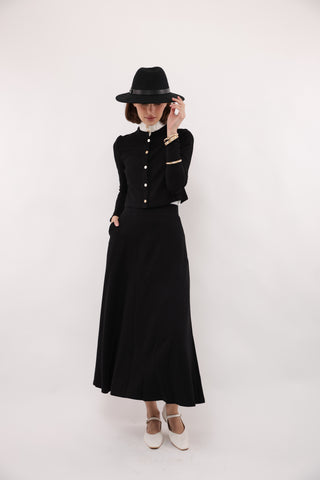 Byrd Black Icon A-Line Ponte 38" Skirt With Pockets at Dress Code itsdresscode.com