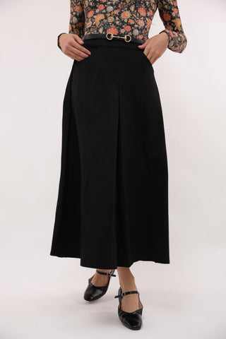 Byrd Black Tia Ponte Front Pleat 35" Skirt at Dress Code itsdresscode.com