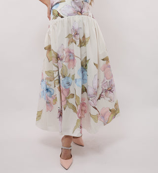 Byrd Ivory Violetta Floral Yoke 37" Skirt at Dress Code itsdresscode.com