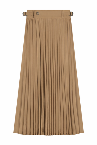 AVIGAL Beige Accordion Pleated Wrap 36" Skirt at Dress Code itsdresscode.com