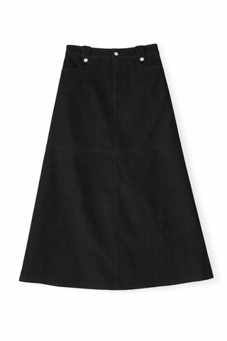 altimge2 for Profile NYC Black Denim A-Line Seamed 35" Skirt with Pockets at Dress Code itsdresscode.com