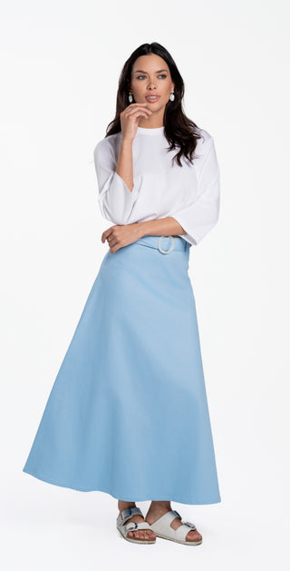 altimge3 for Luum  Sky Cara Belted A-Line Twill 38" Skirt at Dress Code itsdresscode.com