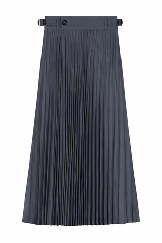 AL121 Dusty Blue Accordion Pleated Wrap 36" Skirt