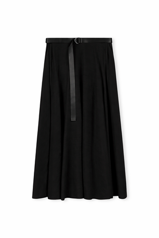 Shift Black Belted Crinkle 36" Skirt at Dress Code itsdresscode.com