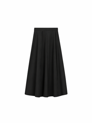 Peode Black Twill Paneled 35" Skirt with Side Zipper at Dress Code itsdresscode.com